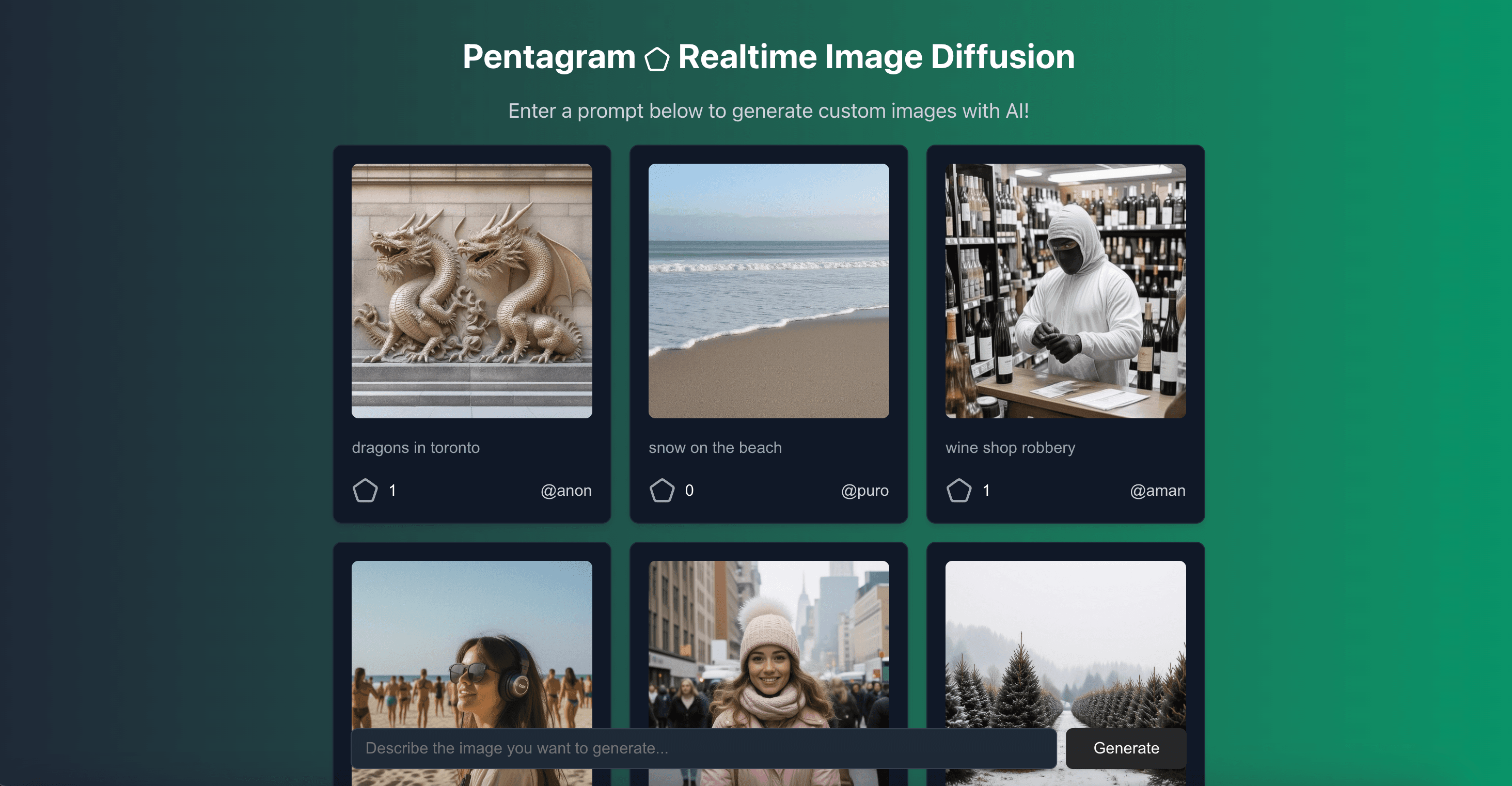 Pentagram - Realtime Image Diffusion